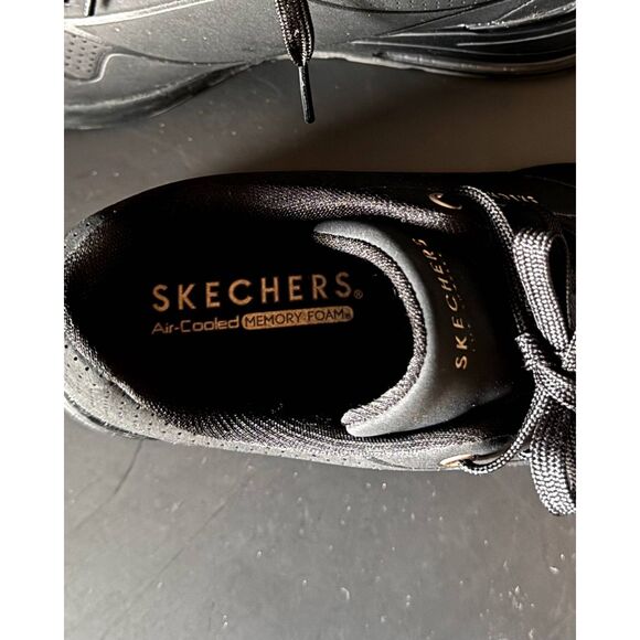 SKECHERS WOMEN'S MILLION AIR - ELEVATED AIR BLACK TRAINERS US Sz 8.5 - Picture 6 of 12